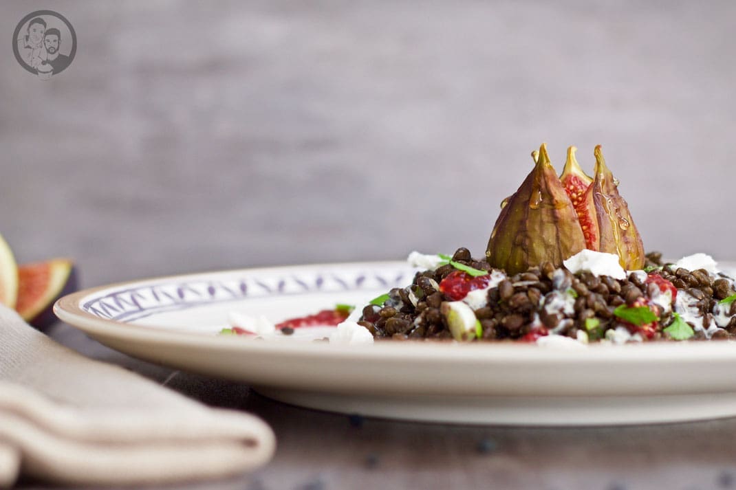 Belugalinsen mit Feige und Ziegenkäse _ Vorspeise _ Rezept