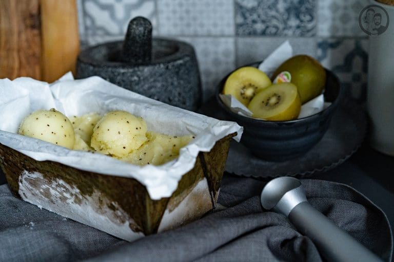 Sorbet mit Kiwis