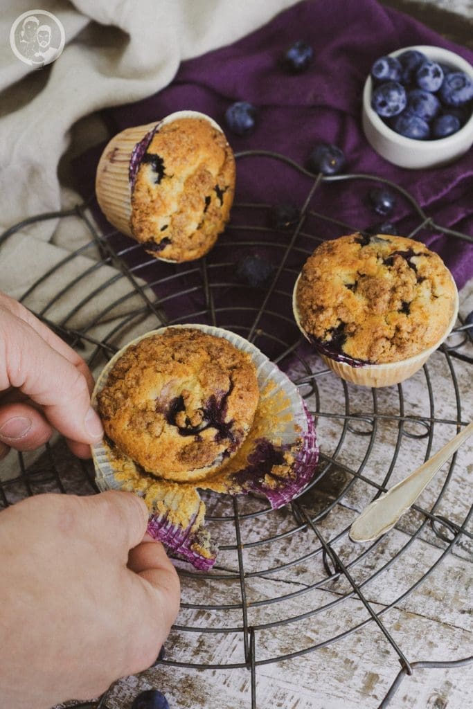 Blaubeer Muffins 3 Muffin beim öffnen