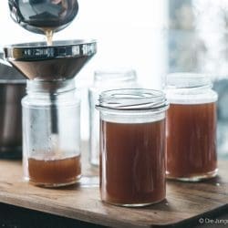 Rezept für Fond. Kann als Saucenansatz oder auch in vielen Gerichten als Flüssigkeitszusatz verwendet werden. Hergestellt aus den "Abfällen" beim Kochen. #resteverwertung #küchenabfälle #basisrezept #saucenbasis #rezepte