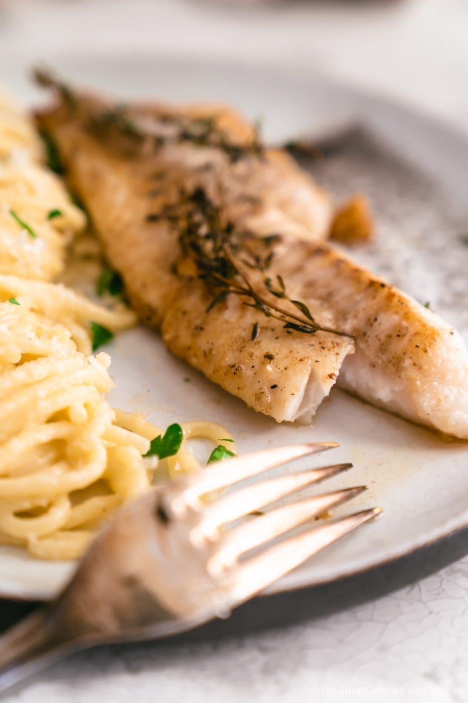 Rotbarsch mit Parmesan-Spaghetti zum TAG DER MEERE 3 Rotbarsch World Ocean Day 17 | Wir lieben Fischgerichte - wie sieht das bei euch aus? Seit Kindertagen schon mag ich Fisch. So richtig aufgeblüht ist die Liebe aber erst während der ersten Urlaube am Meer. In Barcelona haben wir einige Fischrestaurants, die wir immer gerne besuchen. Fisch und die mediterrane Küche passen einfach sehr gut zusammen! Und damit wir auch in der Zukunft noch weitere spannende Rezept mit Fisch kreieren können, unterstützen wir den MSC zum diesjährigen Tag der Meere - dem World Ocean Day. Dieser lädt nämlich zum großen virtuellen Dinner und wir bringen Rotbarsch mit Parmesan-Spaghetti mit.