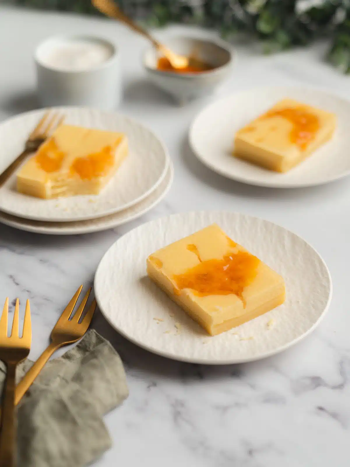 Pfirsisch Kaesekuchenschnitten 2 | Taucht ein in eine fruchtige und cremige Geschmacksexplosion mit unserem köstlichen Pfirsich-Maracuja-Käsekuchen! Unser so leckeres Rezept wird euch begeistern, denn es bringt die saftige Süße von Pfirsichen und den exotischen Geschmack von Maracuja in einer cremigen Quarkcreme zusammen. Und das Beste daran ist, dass unser Käsekuchen im Handumdrehen vorbereitet ist. Denn der Mürbeteig muss nicht vorgebacken werden. In nur 30 Minuten ist der Kuchen fertig gebacken. Vor allem an heißen Tagen, sorgt er, gut gekühlt, für eine fruchtige Kuchenerfrischung zwischendurch. Also lasst euch von unserem Rezept inspirieren und verwöhnt euch selbst und eure Lieben mit dieser fruchtigen Leckerei!