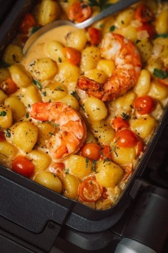Garnelen-Gnocchi-Pfanne: Fix aus dem Optigrill 3 Rezept für eine Garnelen-Gnocchi-Pfanne. Schnell und easy zubereitet und sowas von lecker ..!