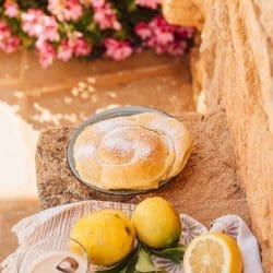 Rezept für Ensaimadas. Das traditionelle Rezept mit Schmalz haben wir mit Butter verändert und mit einem frischen Zitronenpudding gefüllt.