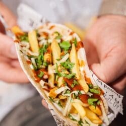 Taco-Poutine | Fusion-Food Fix auf dem Tisch 13 Rezept für Taco-Poutine. Ein Mix von 2 Gerichten. Mexikanische Tacos und die kanadische Poutine. Und müssen sagen, es ist der absolute Knaller!