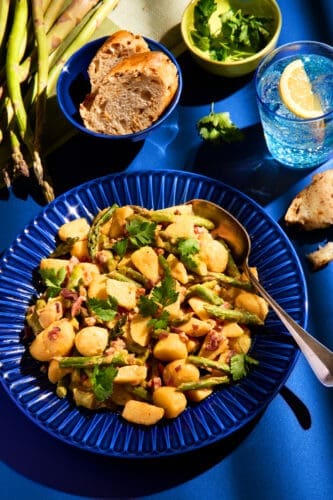 Kartoffelsalat mit grünem Spargel